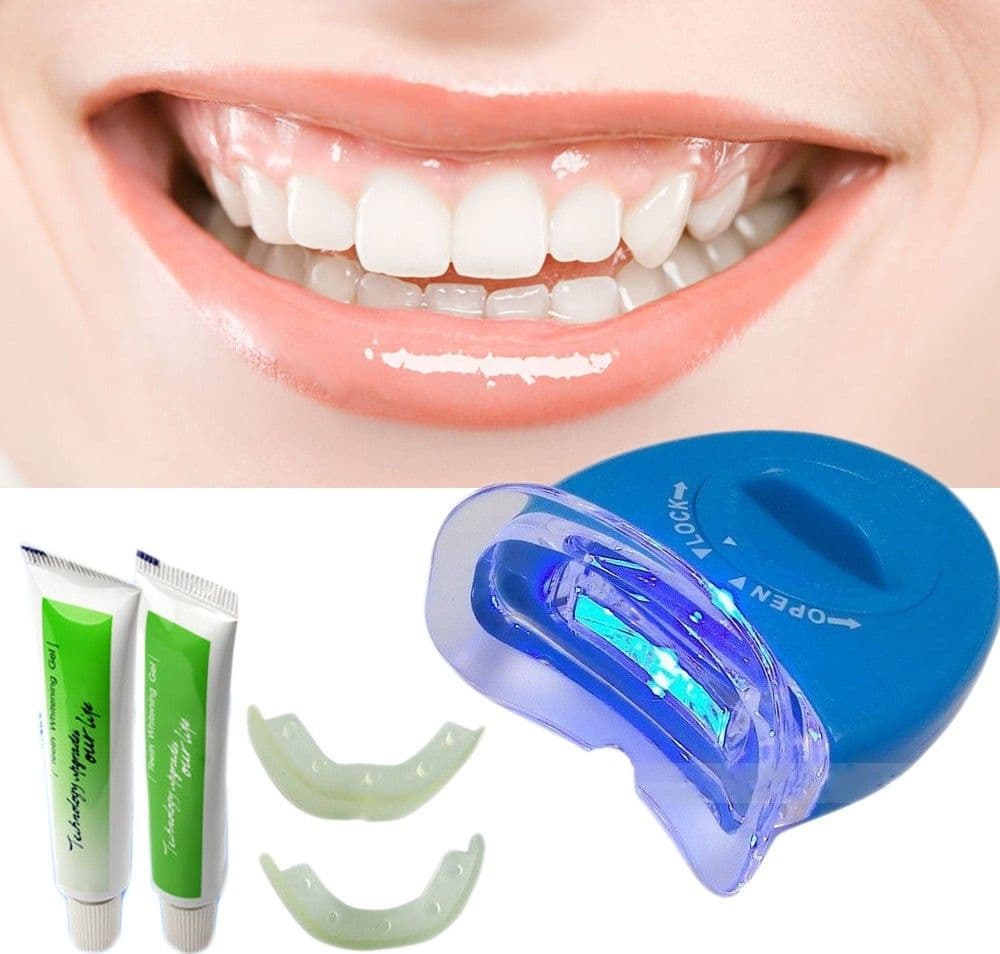 KIT TRATTAMENTO SBIANCANTE DENTI WHITELIGHT E LAMPADA PLASMA UV TARTARO GEL