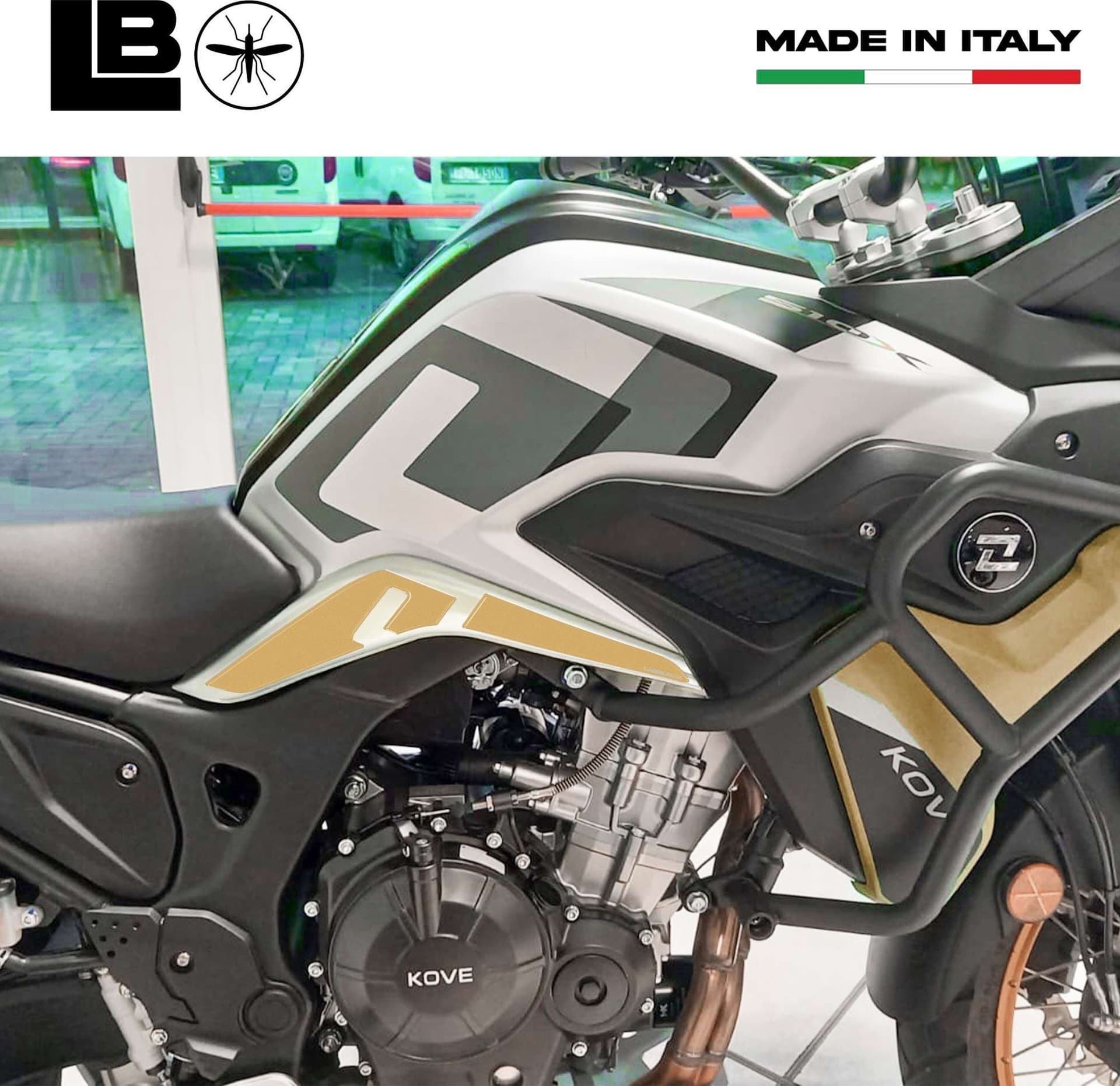 Adesivi resinati 3D compatibili con Kove 510X Protezioni laterali serbatoio moto in Decalcomanie adesivi e magneti LabelBike - Bibbiano, commercioVirtuoso.it