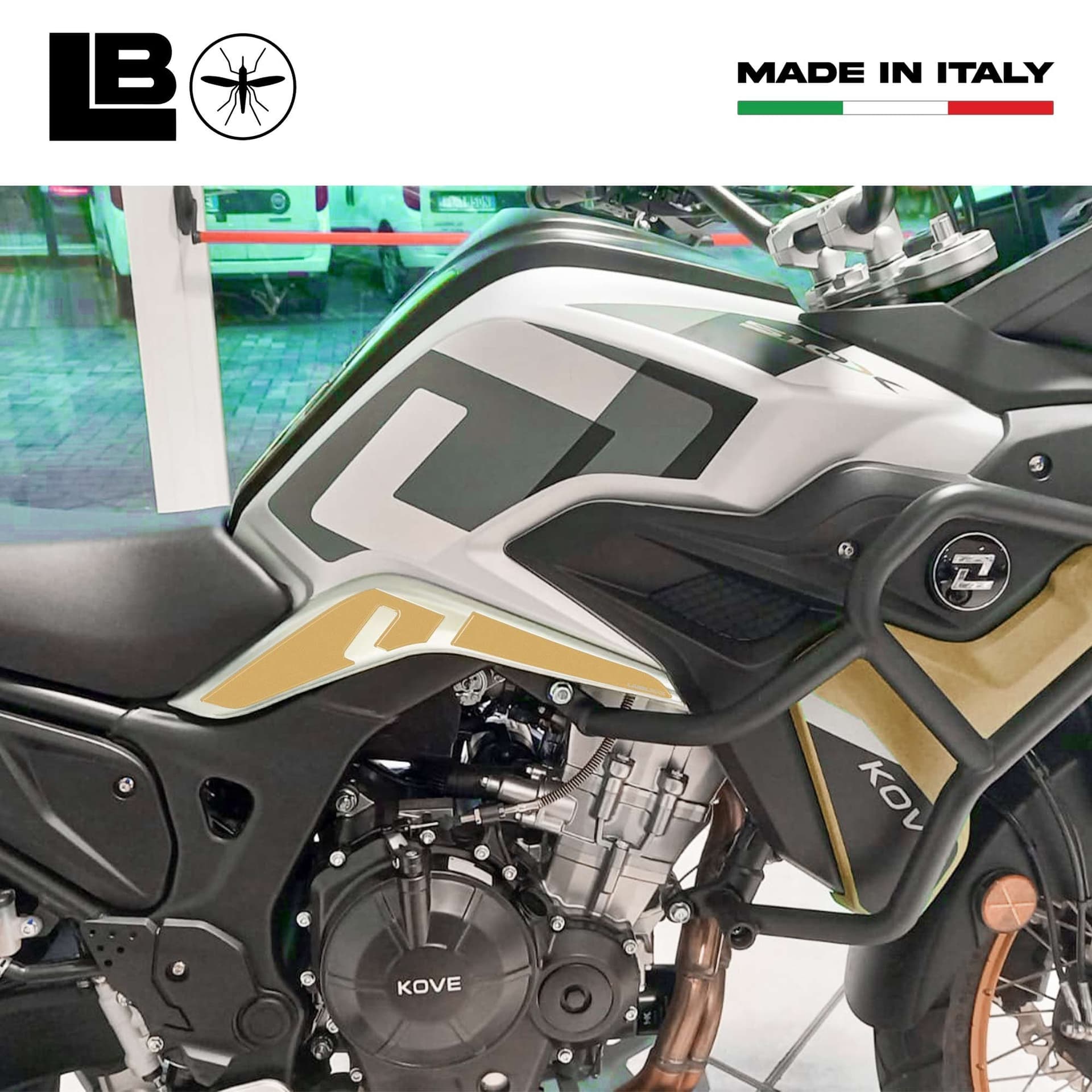 Adesivi resinati 3D compatibili con Kove 510X Protezioni laterali serbatoio moto in Decalcomanie adesivi e magneti LabelBike - Bibbiano, commercioVirtuoso.it