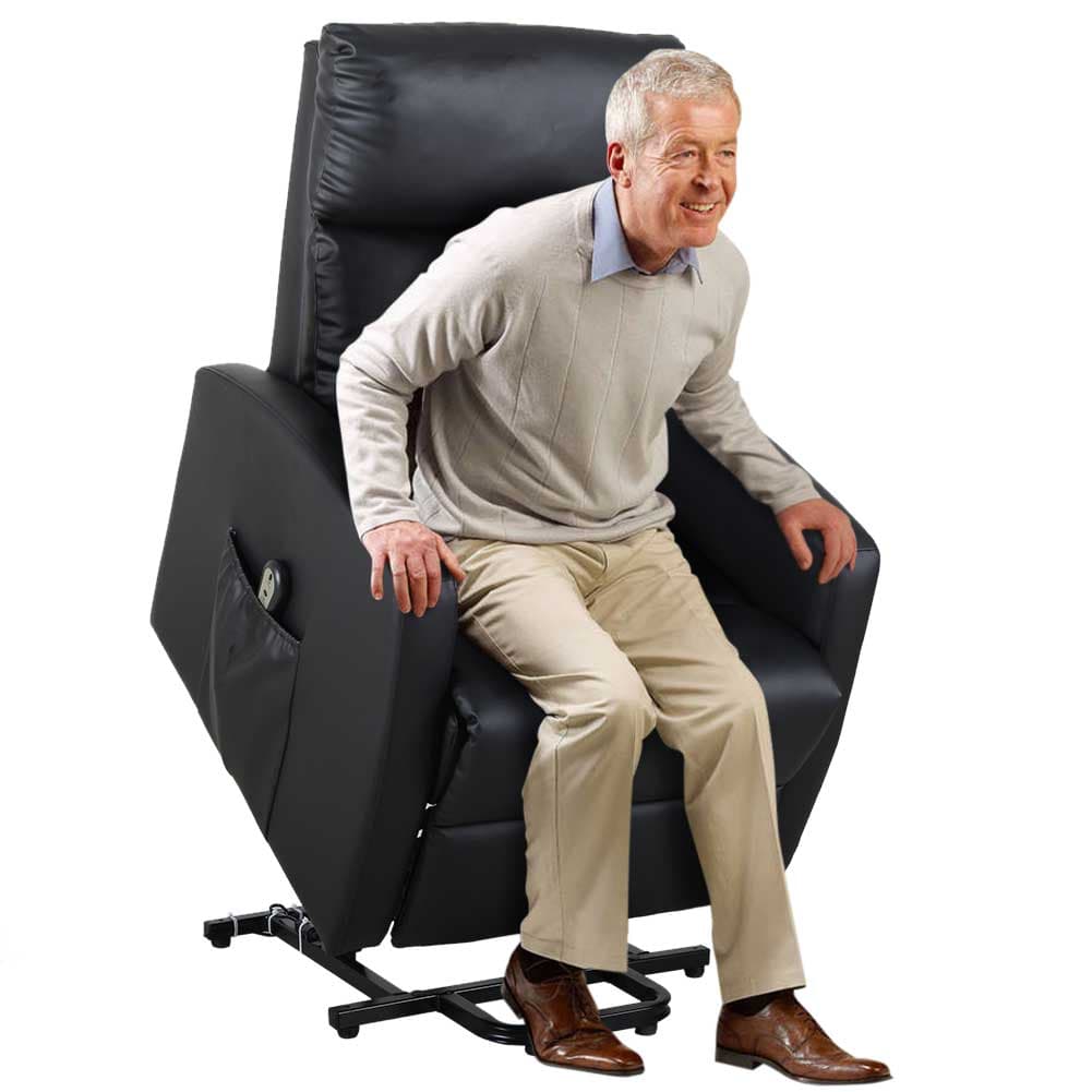 Poltrona Elettrica Telecomando Alzapersona Recliner Ecopelle Nero Schienale Alto in Poltrone reclinabili Danyx - Casoria, commercioVirtuoso.it