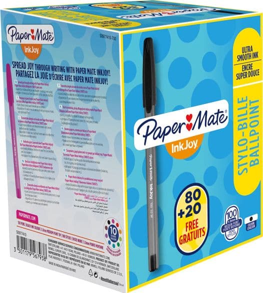 Special Pack 80+20Penna Sfera Inkjoy 100 Nero 1.0Mm Papermate