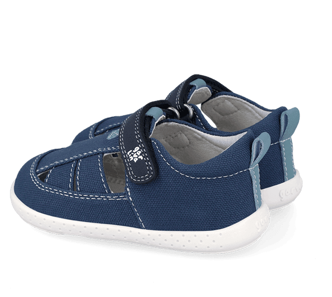 Sandali bambino blu primi passi barefoot 19 -26 Garvalin in prodotto UP Calzature Balduina - Roma, commercioVirtuoso.it