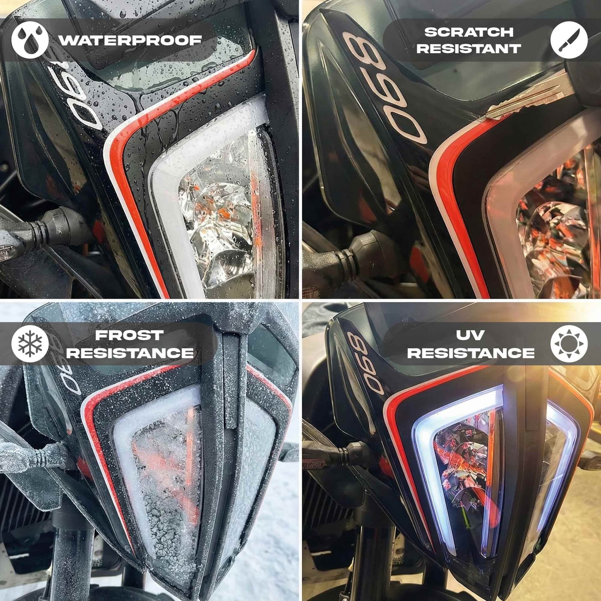 Adesivi 3D Protezioni Fanale Frontale moto compatibili con KTM 890 Adventure in Decalcomanie adesivi e magneti LabelBike - Bibbiano, commercioVirtuoso.it