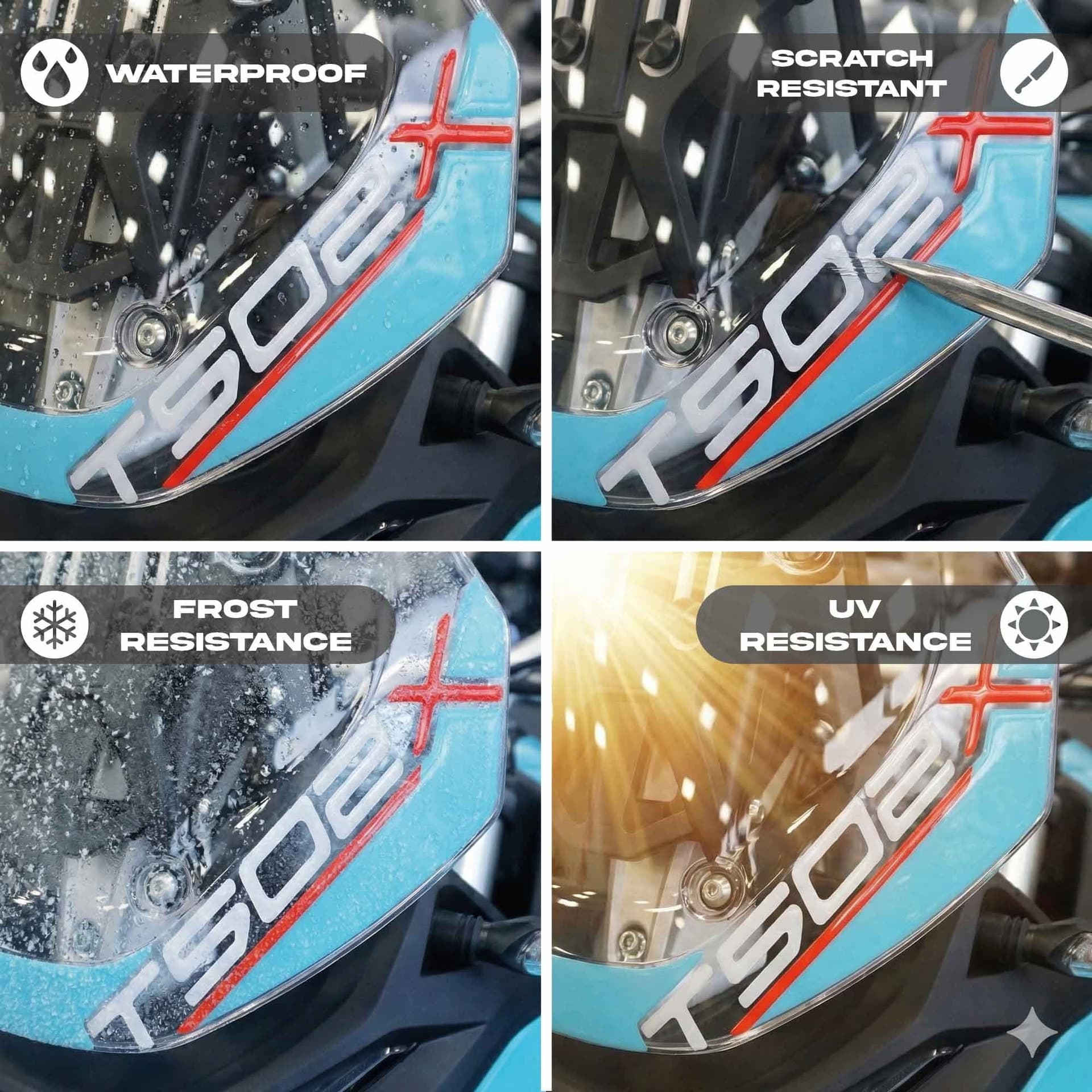 Adesivo 3D Protezione Frontale Cupolino moto compatibile con Morbidelli T502X in Decalcomanie adesivi e magneti LabelBike - Bibbiano, commercioVirtuoso.it