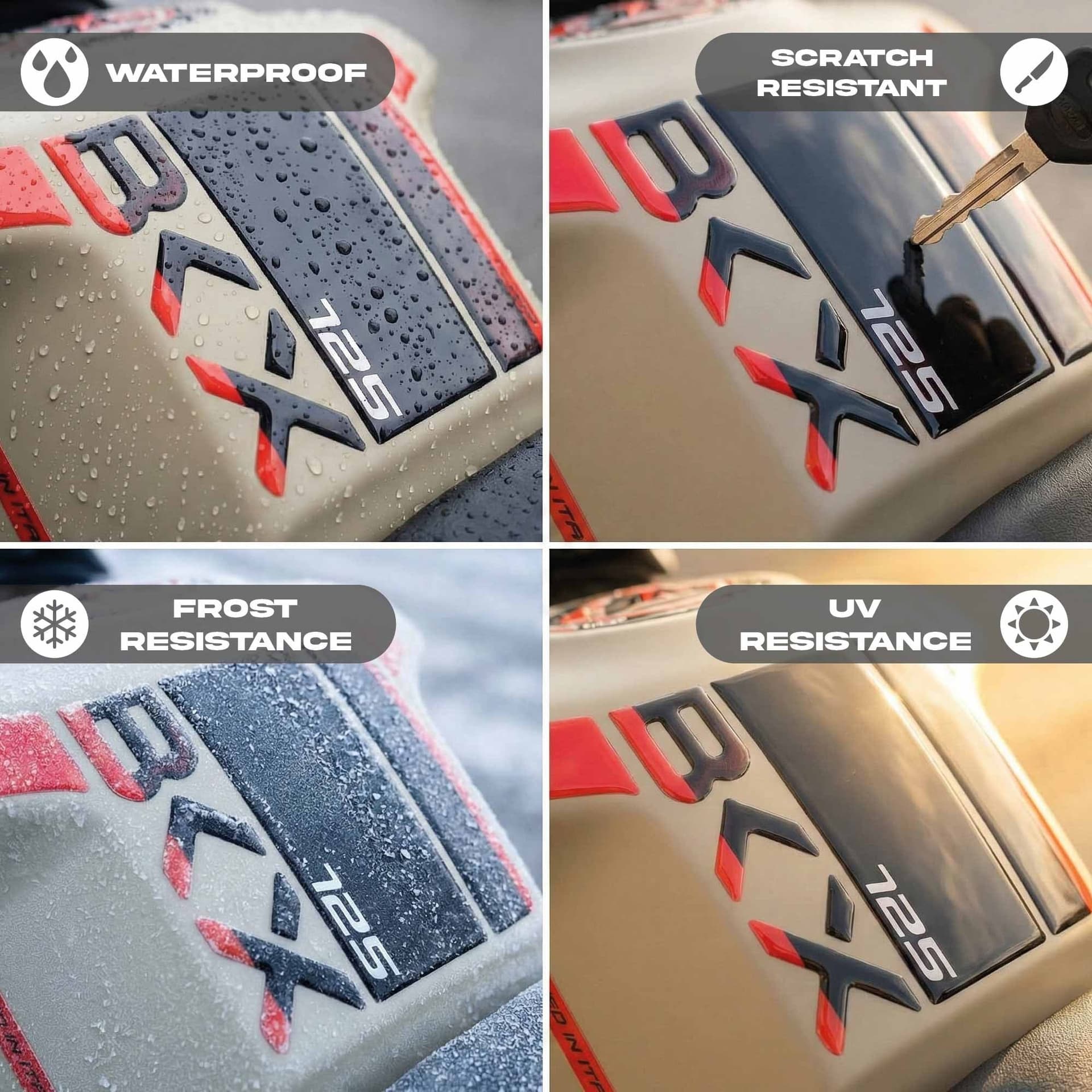 Adesivo resina gel 3D Paraserbatoio moto compatibile con Benelli BKX 125 125s in Decalcomanie adesivi e magneti LabelBike - Bibbiano, commercioVirtuoso.it