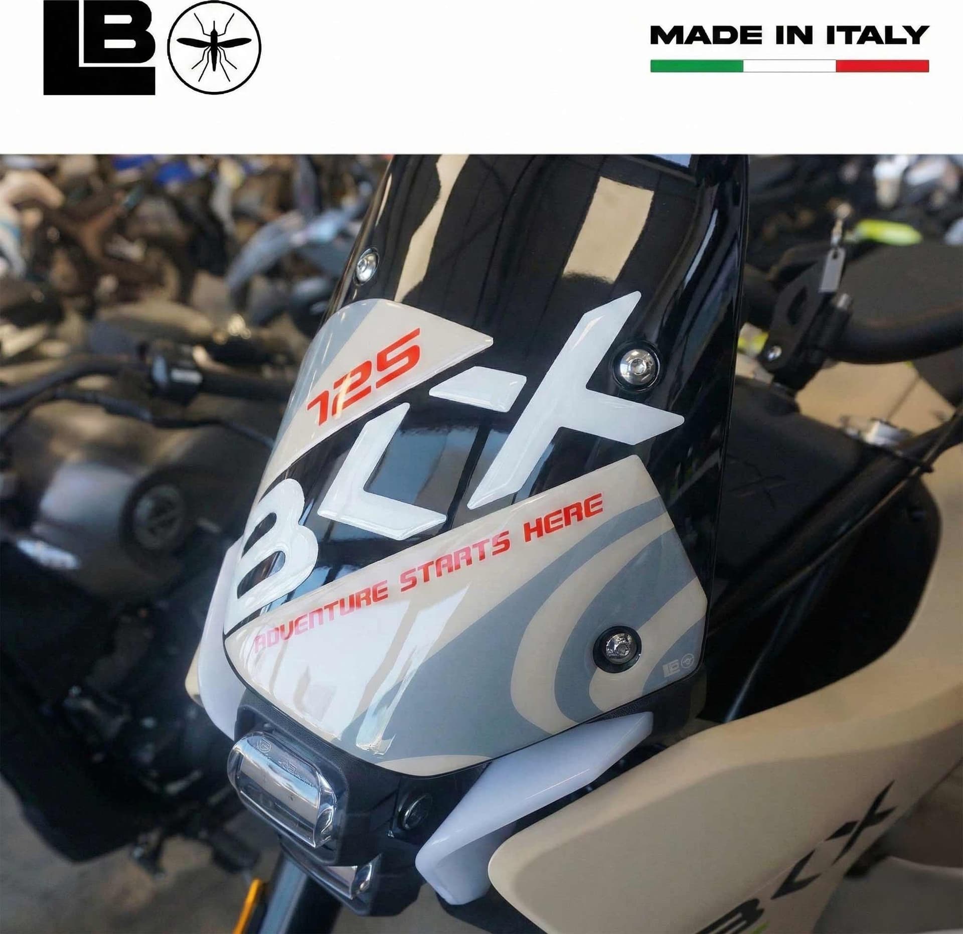 Adesivo resina gel 3D Protezione Cupolino moto compatibile con Benelli BKX 125 in Decalcomanie adesivi e magneti LabelBike - Bibbiano, commercioVirtuoso.it