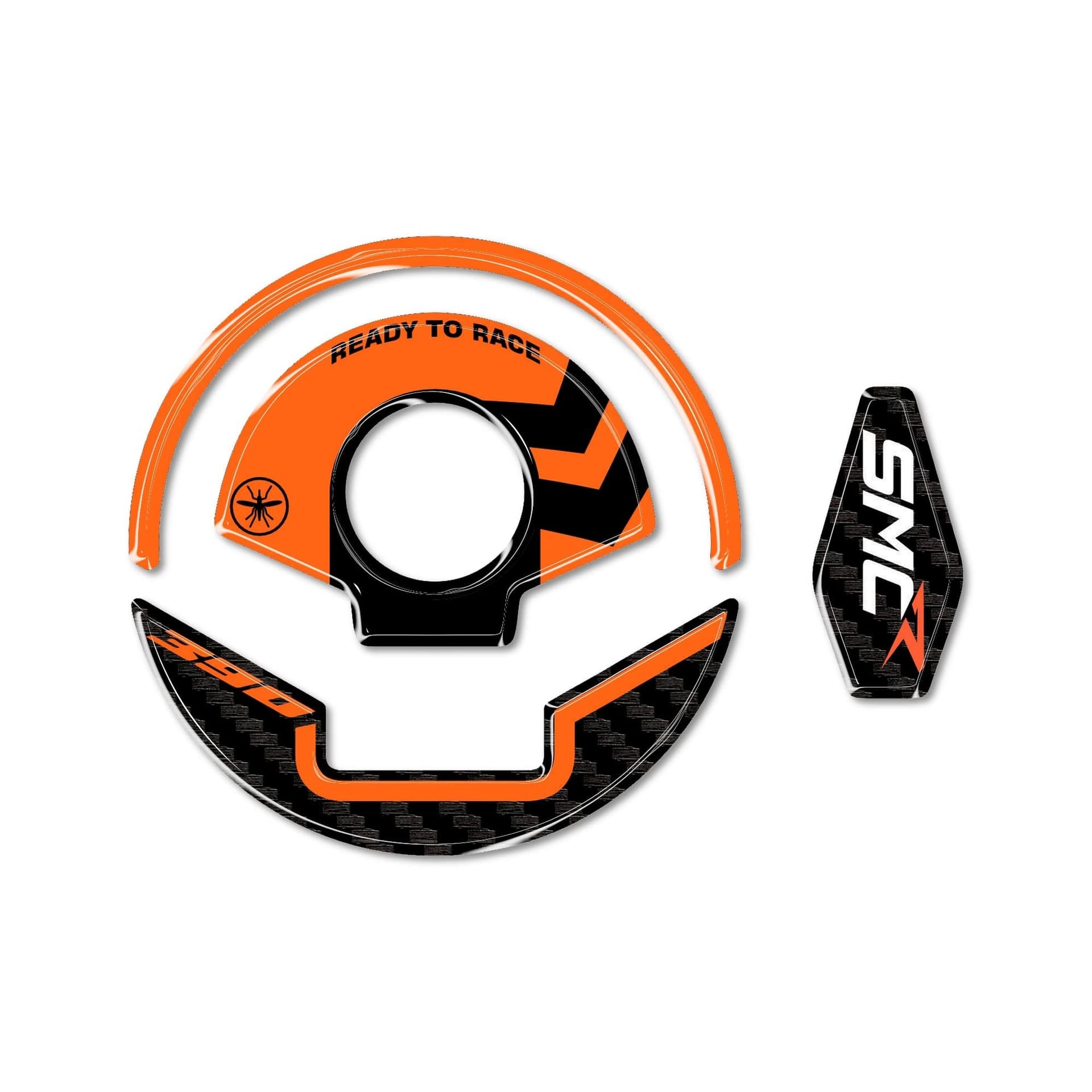 Adesivo 3D Protezione Tappo Serbatoio compatibile con KTM 390 SMC R 2025-2026 in prodotto LabelBike - Bibbiano, commercioVirtuoso.it