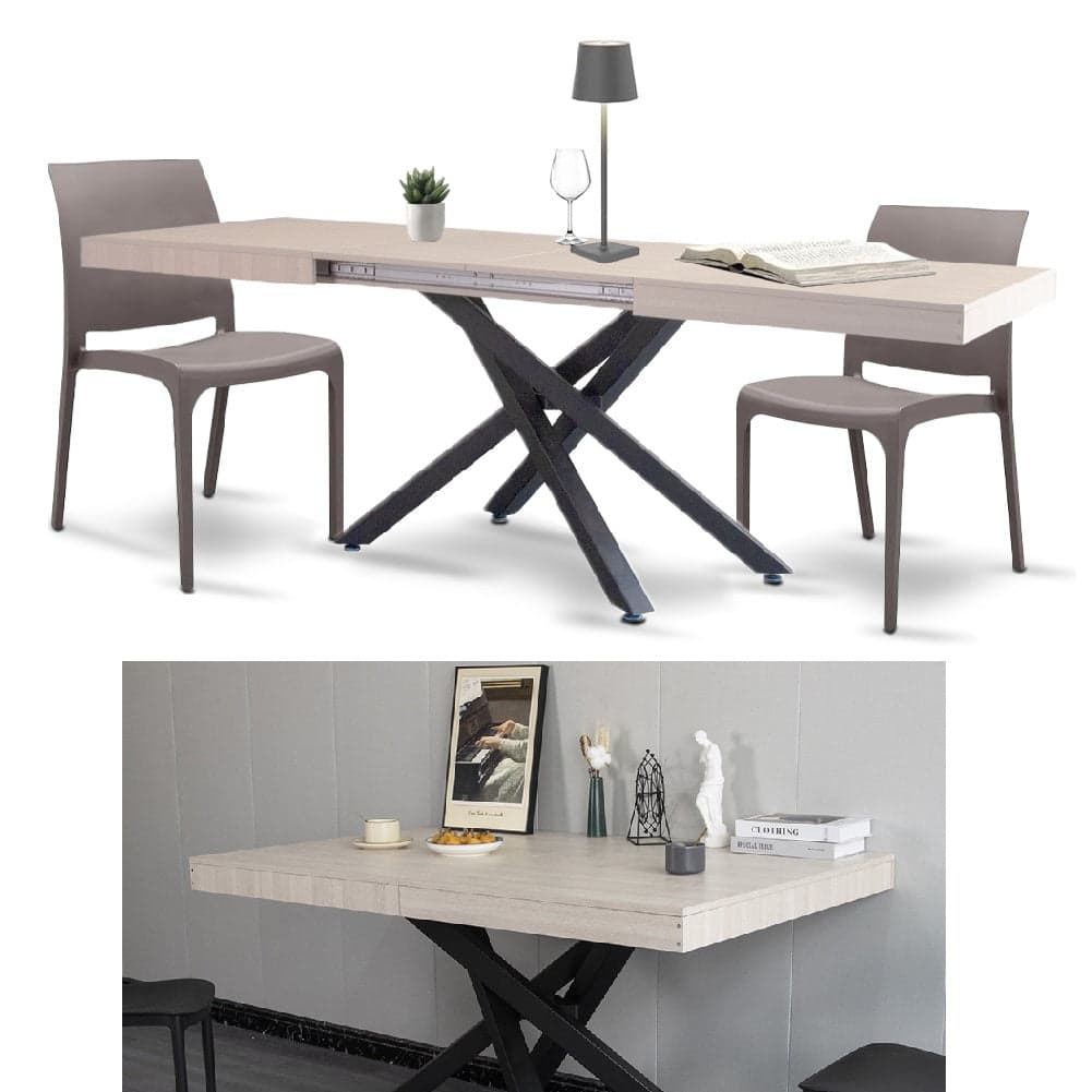 Tavolo Cucina Sala da Pranzo Allungabile Gambe a incrocio 90x140-220 cm Olmo in Tavoli da sala da pranzo Danyx - Casoria, commercioVirtuoso.it