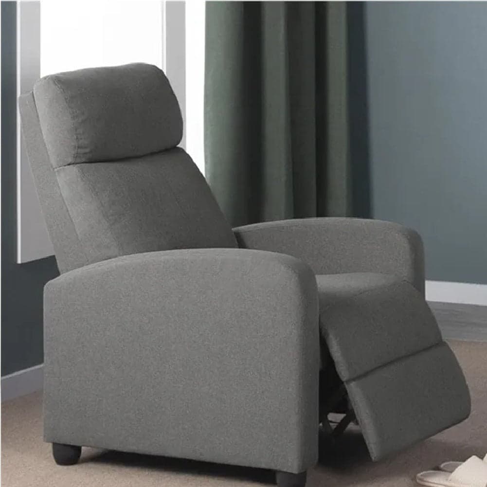 Poltrona Reclinabile Relax con Poggiapiedi Rivestimento Tessuto Design Moderno Grigio in Poltrone reclinabili Danyx - Casoria, commercioVirtuoso.it