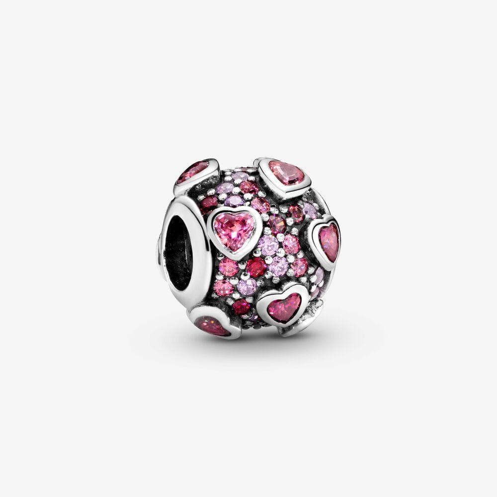 Pandora Charm con pavé Cuori Esplosione d'Amore