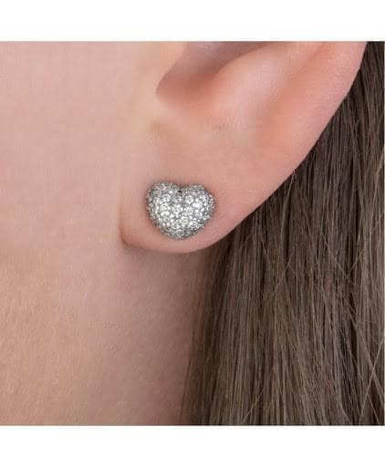 Pandora Orecchini A Lobo Con Cuore In Pavé