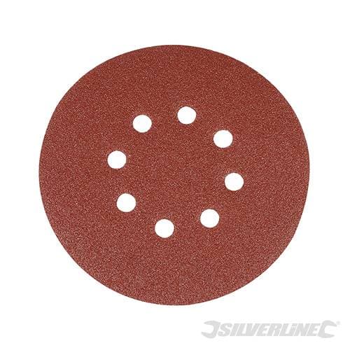 Dischi perforati con fissaggio a strappo da usare con levigatrici rotoorbitali silverline 10 pz - 9
