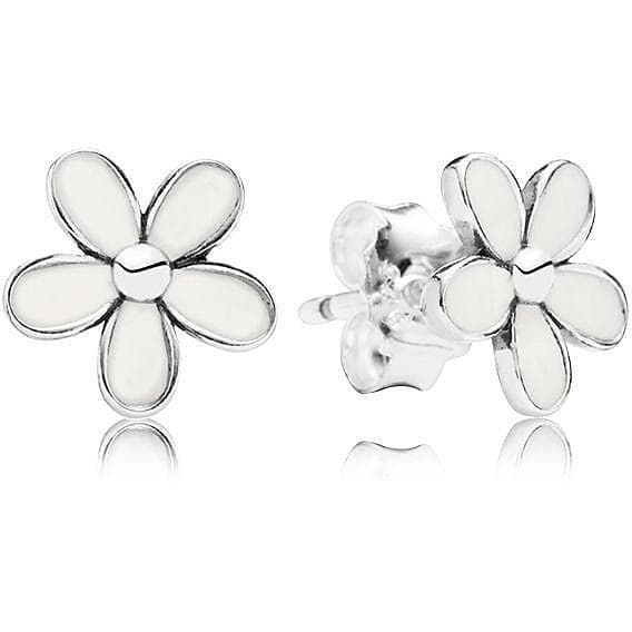 Pandora Orecchini A Lobo Con Margherite Bianche in Orecchini Alba Gioielli - Casoria, commercioVirtuoso.it
