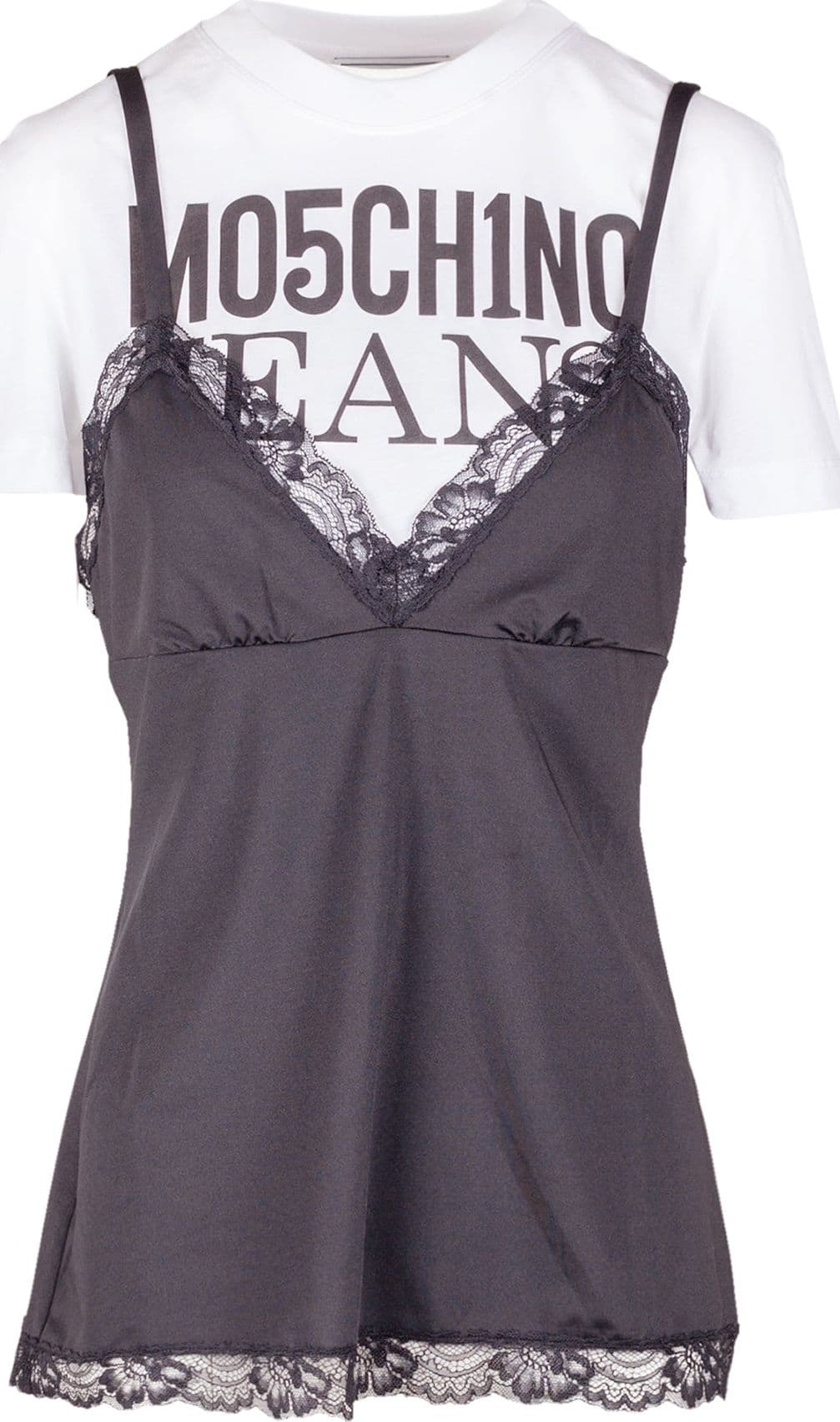 MO5CH1NO JEANS - MOSCHINO MO5CH1NO JEANS - Moschino - T-shirt con top - 430109 - Nero da donna