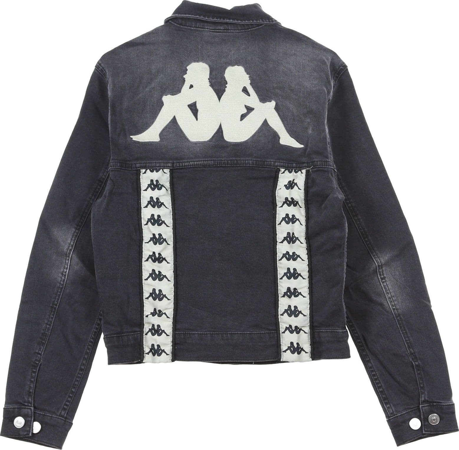 KAPPA Giubbotto Jeans Uomo Banda Boetino Black/beige Lt Sand da uomo in Giacche Drestige - Casamassima, commercioVirtuoso.it