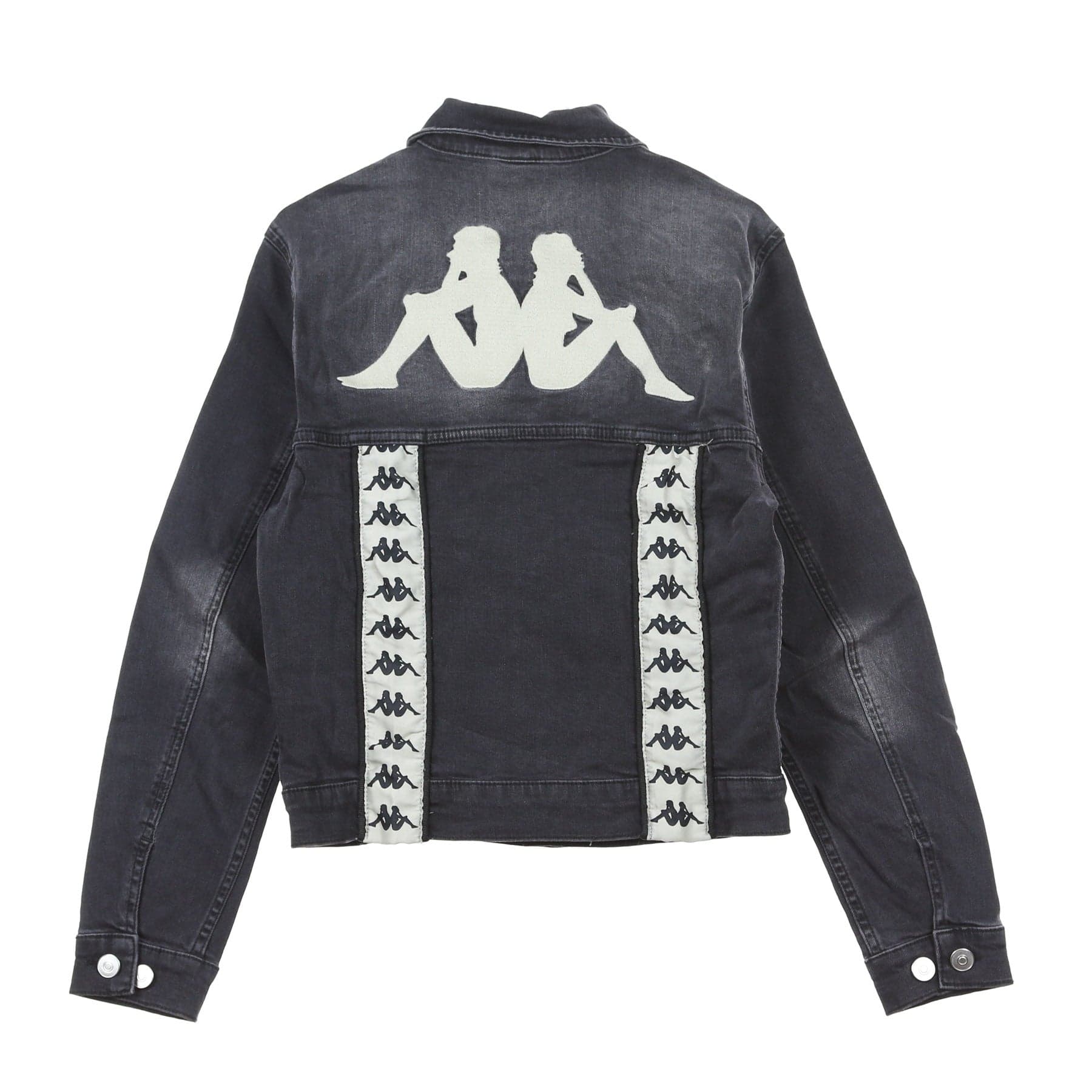 KAPPA Giubbotto Jeans Uomo Banda Boetino Black/beige Lt Sand da uomo in Giacche Drestige - Casamassima, commercioVirtuoso.it