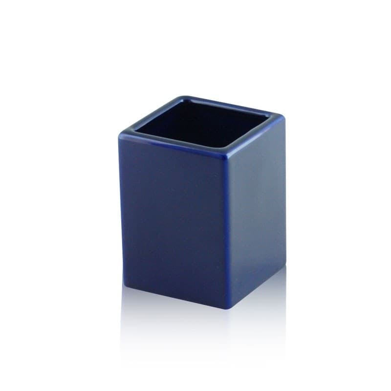 Bicchiere da appoggio quadrato in ceramica - accessori bagno in Porta spazzolini Bottiglioni - Colle di Val d’Elsa, commercioVirtuoso.it