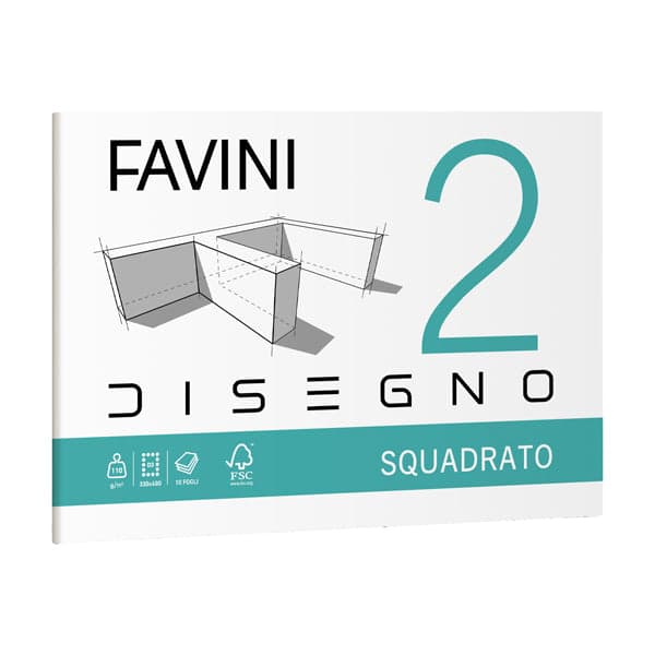 Album Favini 2 33X48Cm 110Gr 10Fg Liscio Squadrato