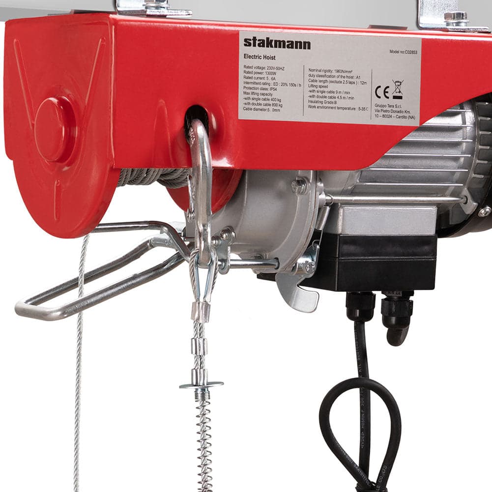 Paranco Elettrico Verricello Montacarichi 400/800kg Sollevatore 1300Watt con Accessori in Argani elettrici Danyx - Casoria, commercioVirtuoso.it