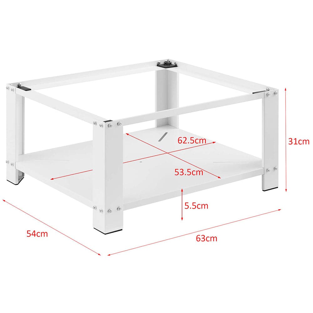 Supporto in Acciaio per Lavatrice o Asciugatrice con Ripiano 63x54 H 31 cm Bianco in Altri ricambi per lavatrici Danyx - Casoria, commercioVirtuoso.it