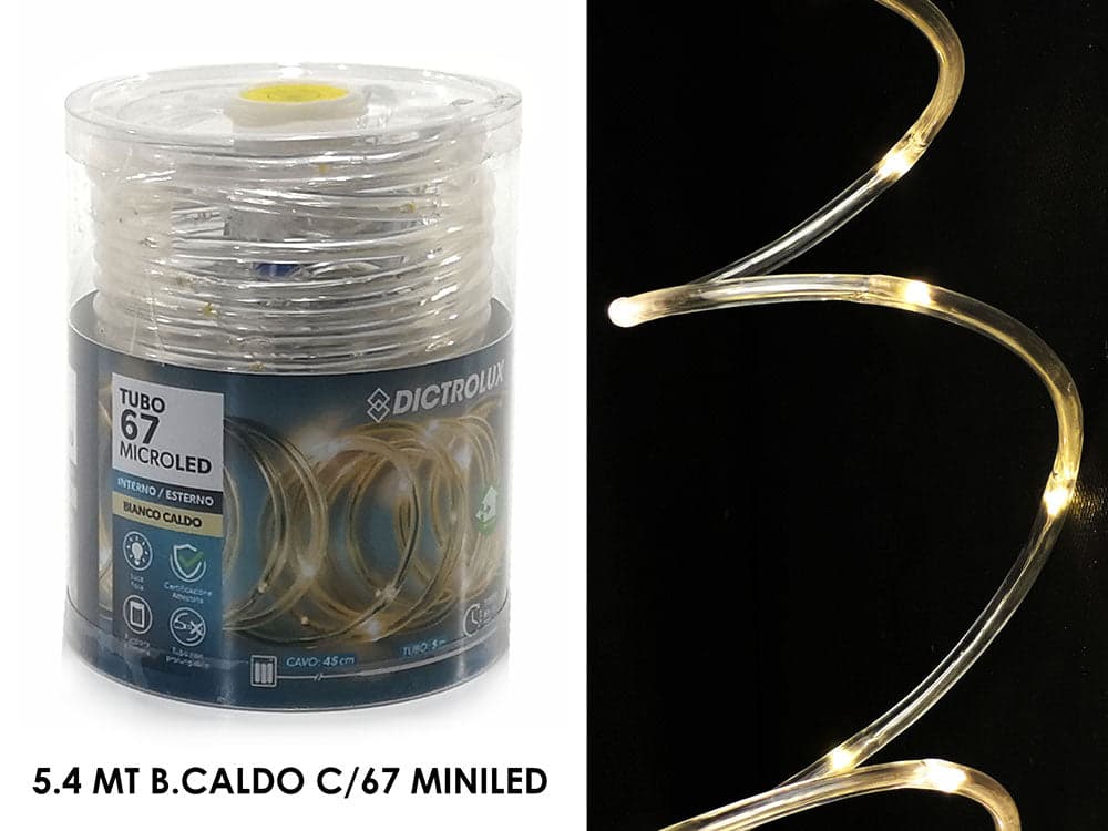 Tubo 5,4 MT Bianco Caldo Con 67 Miniled in Catene luminose Save The Money - Rimini, commercioVirtuoso.it