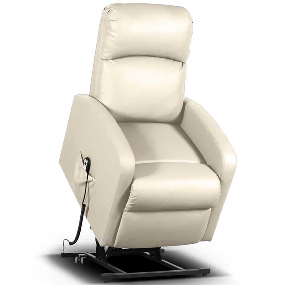 Poltrona Elettrica Telecomando Alzapersona Recliner Ecopelle Crema Schienale Alto in Poltrone reclinabili Danyx - Casoria, commercioVirtuoso.it