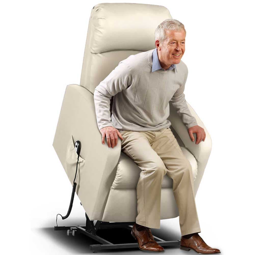 Poltrona Elettrica Telecomando Alzapersona Recliner Ecopelle Crema Schienale Alto in Poltrone reclinabili Danyx - Casoria, commercioVirtuoso.it