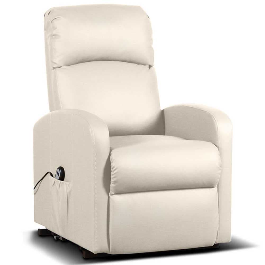Poltrona Elettrica Telecomando Alzapersona Recliner Ecopelle Crema Schienale Alto in Poltrone reclinabili Danyx - Casoria, commercioVirtuoso.it