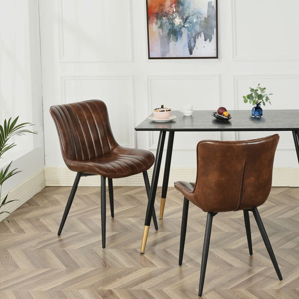 Sedia kit 2pz Pelle Ecologica Marrone Sala da Pranzo Ristorante Cucina Ergonomica in Sedie Danyx - Casoria, commercioVirtuoso.it