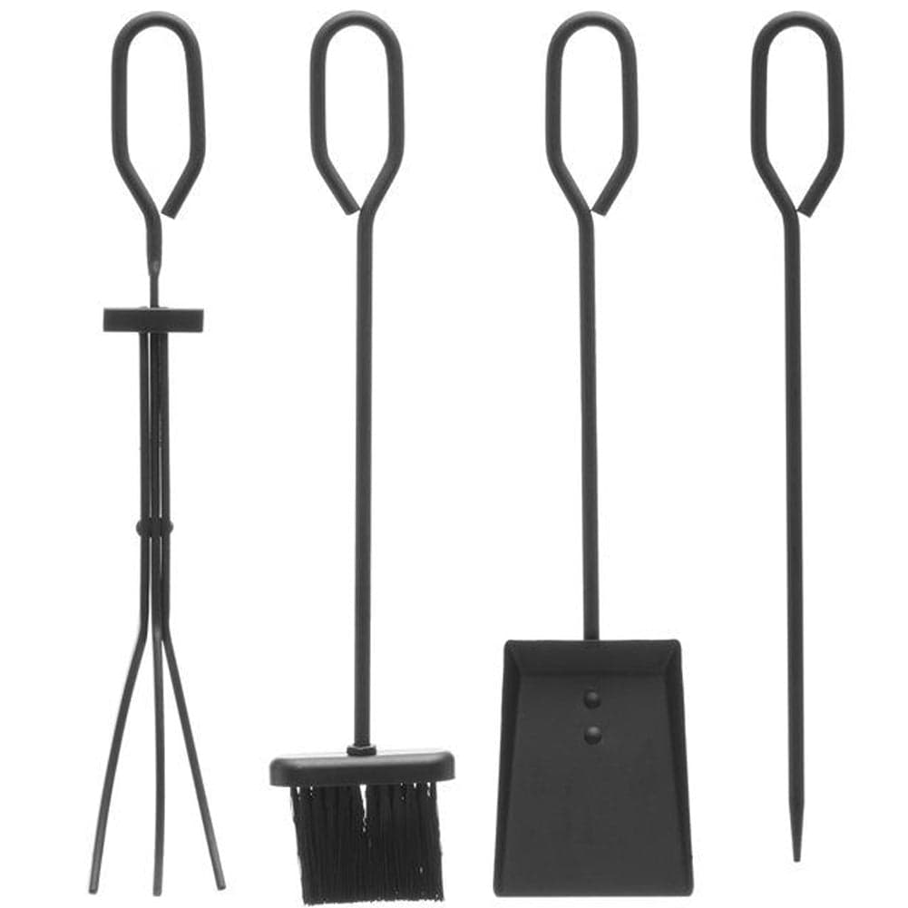 Kit 4 Pezzi Accessori Camino in Ferro Battuto Nero Classico Supporto Stand in Ferro in Attrezzi da caminetto Danyx - Casoria, commercioVirtuoso.it