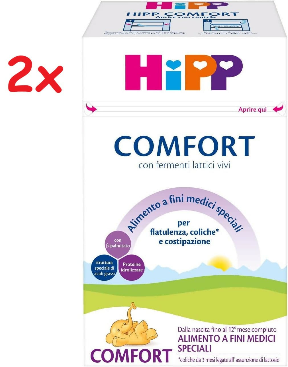 2x HiPP Comfort - Latte in Polvere per Neonati - Alimento per Coliche, Costipazione e Flatulenza, con Fermenti Lattici Vivi - 2 Confezioni da 600gr ciascuna - 1200gr totale in Latte in polvere per bambini Sanitaria Gioia del Bimbo - Villa San Giovanni, commercioVirtuoso.it