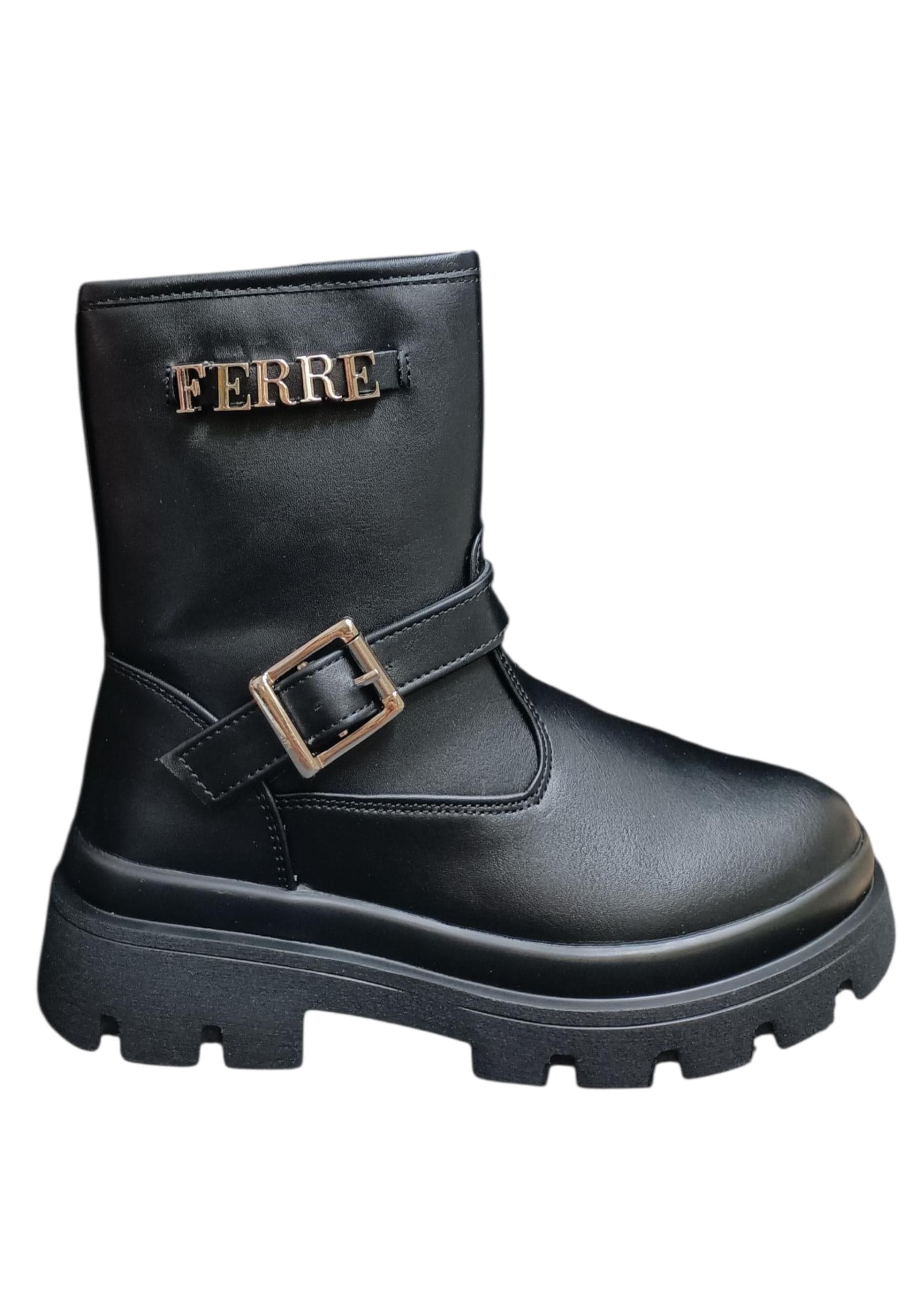 Stivaletti bambina Ferrè Polacco nero pelle - Stile elegante con zip laterale - 6
