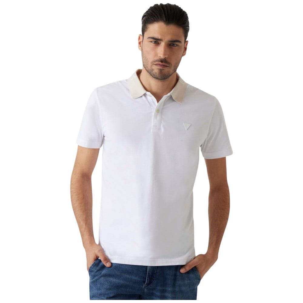 Guess maglietta polo bianca Nolan  M5GP66 J1314 G011