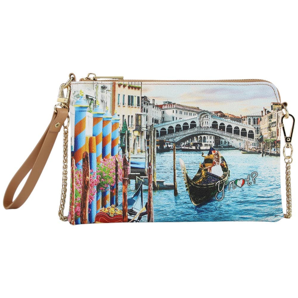 YNot clutch tracolla piatta stampa Dream in Venice YES384S5