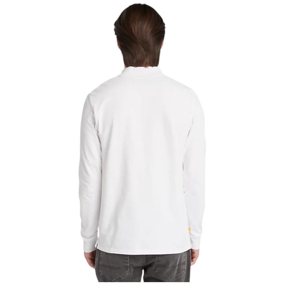 Timberland polo bianca maniche lunghe TB 0A5UDW100 Polo Timberland