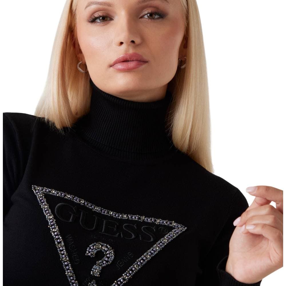 Guess maglione nero collo alto con triangolo MELANIE W5BR39Z2NQ2JBLK in Maglioni Prodotti di Classe - Nocera Superiore, commercioVirtuoso.it