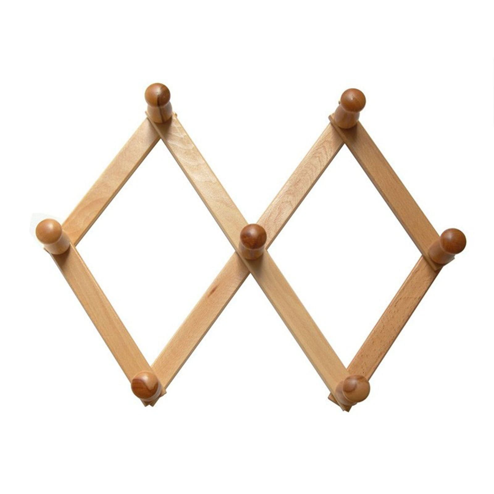 Appendiabiti da parete estensibile in legno con pomoli tondi - 9