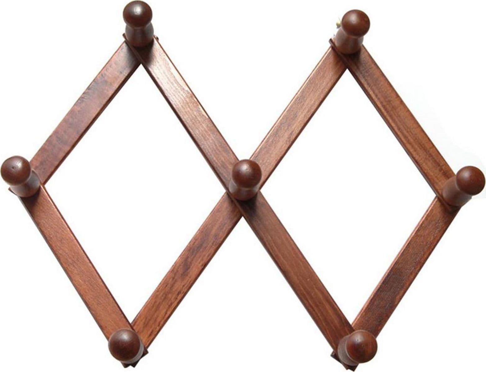 Appendiabiti da parete estensibile in legno con pomoli tondi - 10
