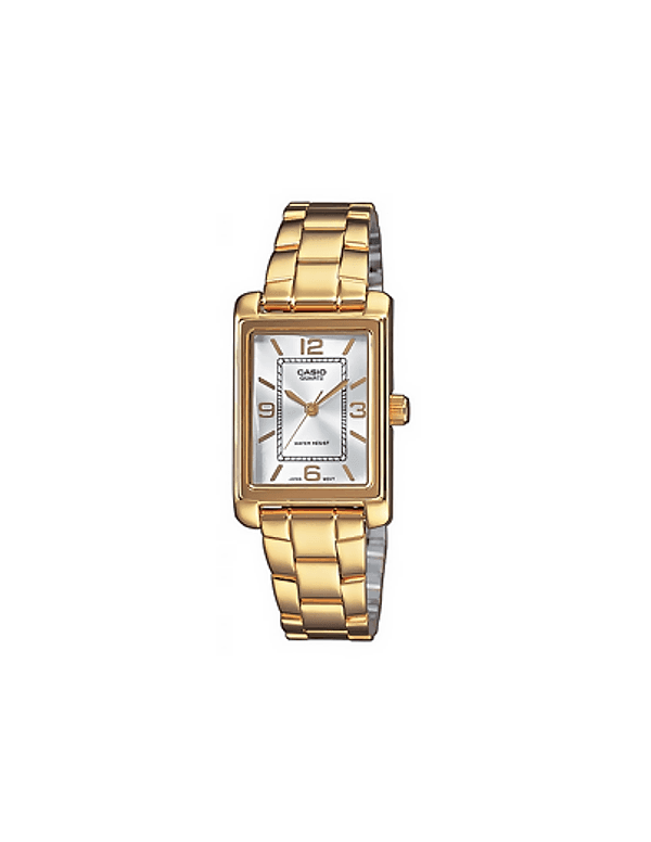 Orologio Casio per donna , LTP-1234PG-7A, d'orato con quadrante bianco, movimento al quarzo impermeabile