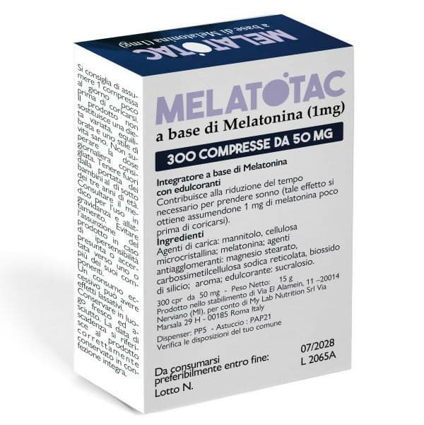 Melatonina pura, 200 compresse - integratore melatonina per dormire da 50mg - per sonno e ridurre risvegli notturni, jet lag (200 unità (confezione da 1)) in Vitamine MyLab Nutrition - Roma, commercioVirtuoso.it
