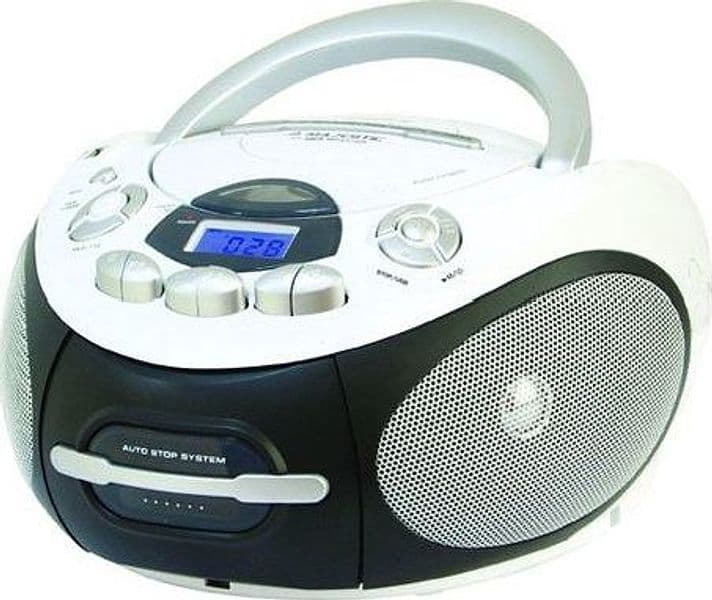 Lettore cd portatile majestic 112387 ah 2387r bianco e nero