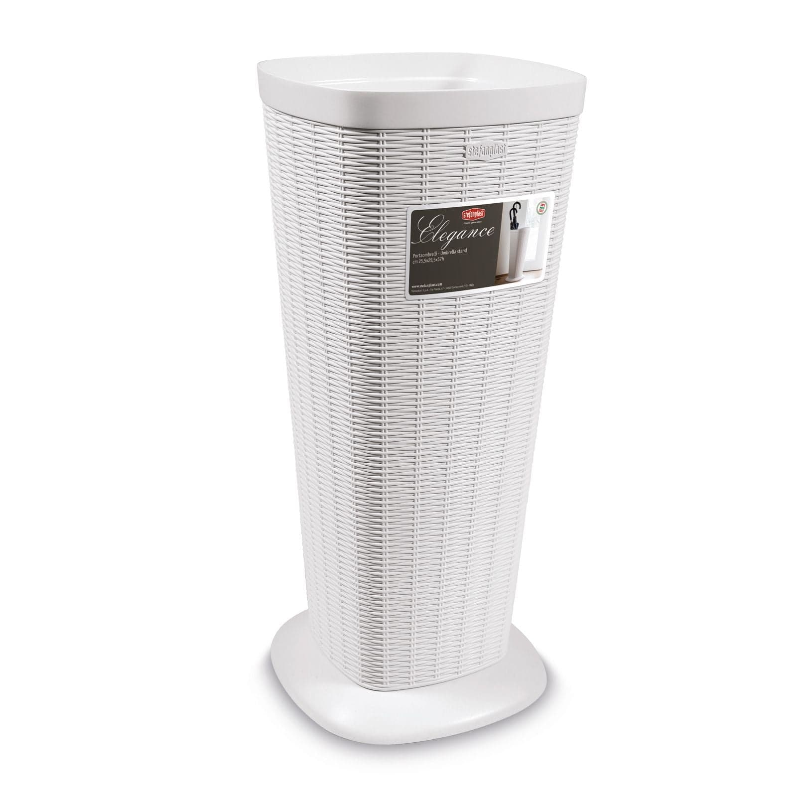 Portaombrelli "Elegance" quadrato in plastica effetto rattan h 57 cm per casa e ufficio - 3