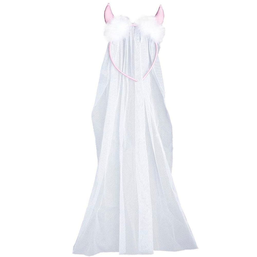 Velo lungo da sposa in tulle bianco con corna rosa da diavolo per la festa hot di addio al nubilato sexy gadget per adulti 18+ in Accessori da sposa Kondorama - Martinsicuro, commercioVirtuoso.it