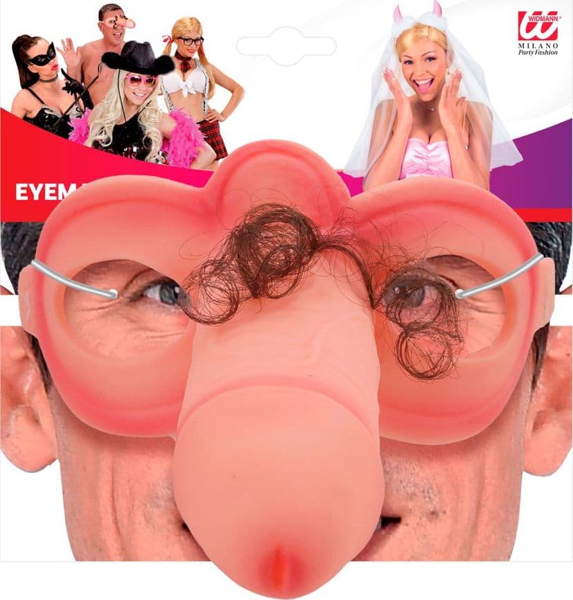 Mascherina con naso pisello e ciuffetti di peli per la festa hot di addio al celibato nubilato sexy gadget per adulti 18+ in Oggetti insoliti Kondorama - Martinsicuro, commercioVirtuoso.it