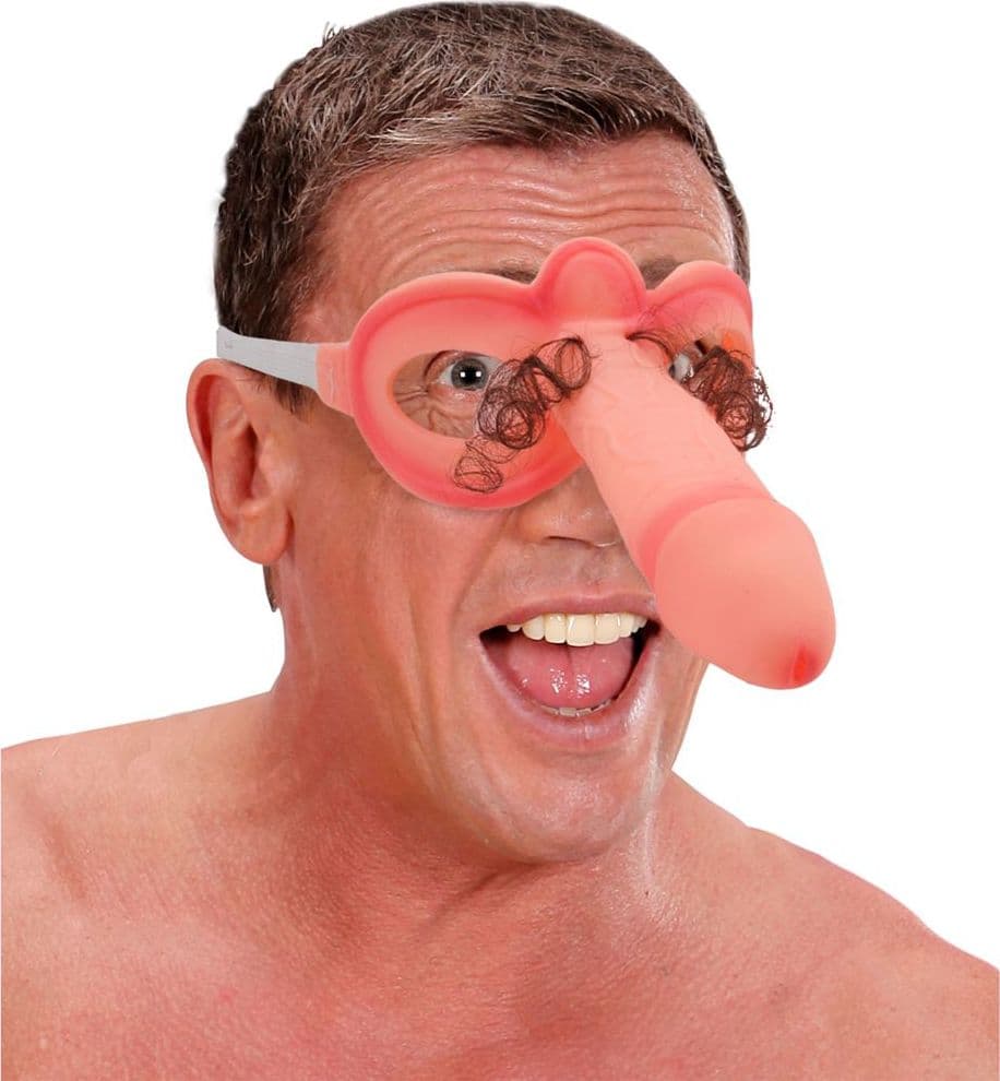 Mascherina con naso pisello e ciuffetti di peli per la festa hot di addio al celibato nubilato sexy gadget per adulti 18+ in Oggetti insoliti Kondorama - Martinsicuro, commercioVirtuoso.it