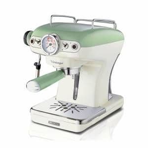 Ariete 1389 macchina da caffè espresso di design - per polvere e cialde ese - filtro 1 e 2 tazze - montalatte - 850 watt - linea vintage - verde - 00M138914AR0