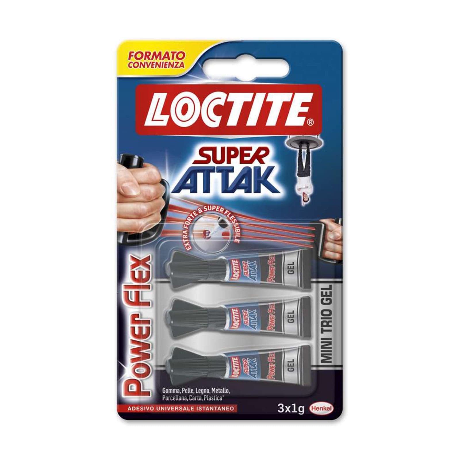 Colla "Super Attak Power Flex" adesivo trasparente e istantaneo specifico per materiali flessibili