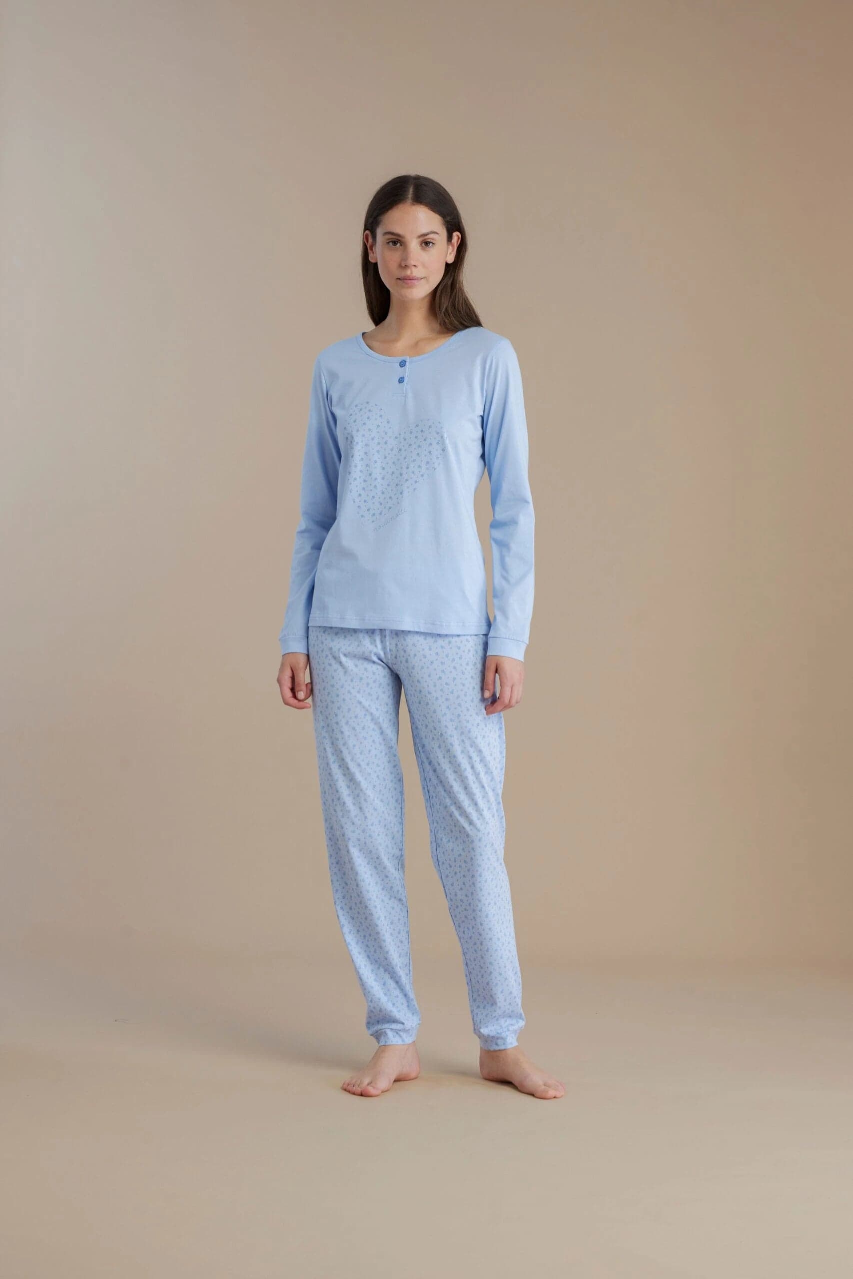 Pigiama donna manica lunga 100% cotone - Noi di notte 9006 in Pigiami due pezzi Falco Biancheria - Parete, commercioVirtuoso.it