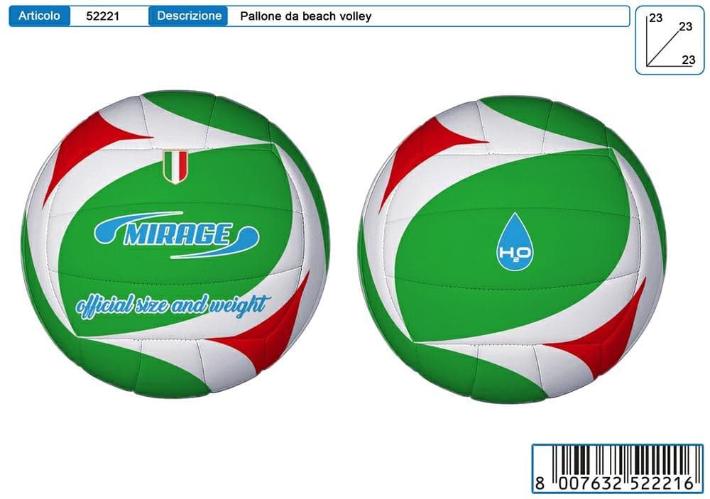 PALLONE CUOIO VOLLEY ITALIA GREEN