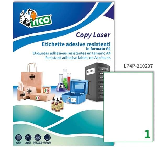 Etichet poliest.bianco 210x297-70ff - LP4P-210297 in Etichette multifunzione eWeki - Napoli, commercioVirtuoso.it